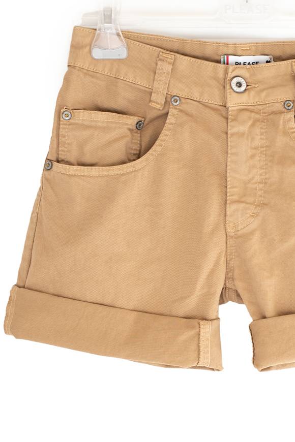 Please Jeans PLEASE SHORTS - D0G N3N - BEIGE In Vendita
