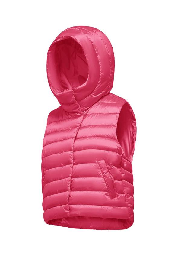 Please Jeans BOMBOOGIE SLEEVELESS DOWN JACKET - RASPBERRY MOON Vendita Calda