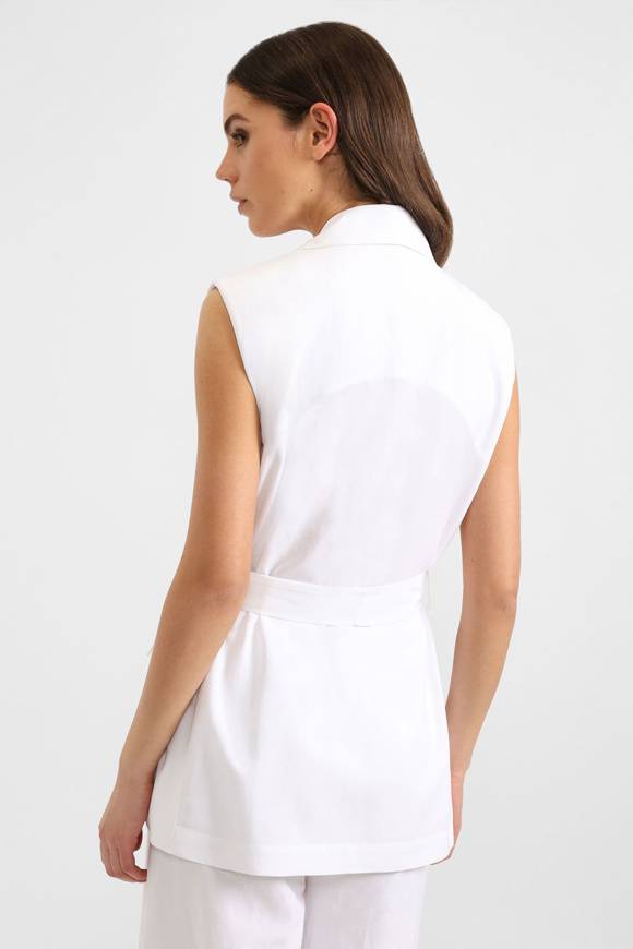 Please Jeans PLEASE GILET - L0D 000 - WHITE In Linea