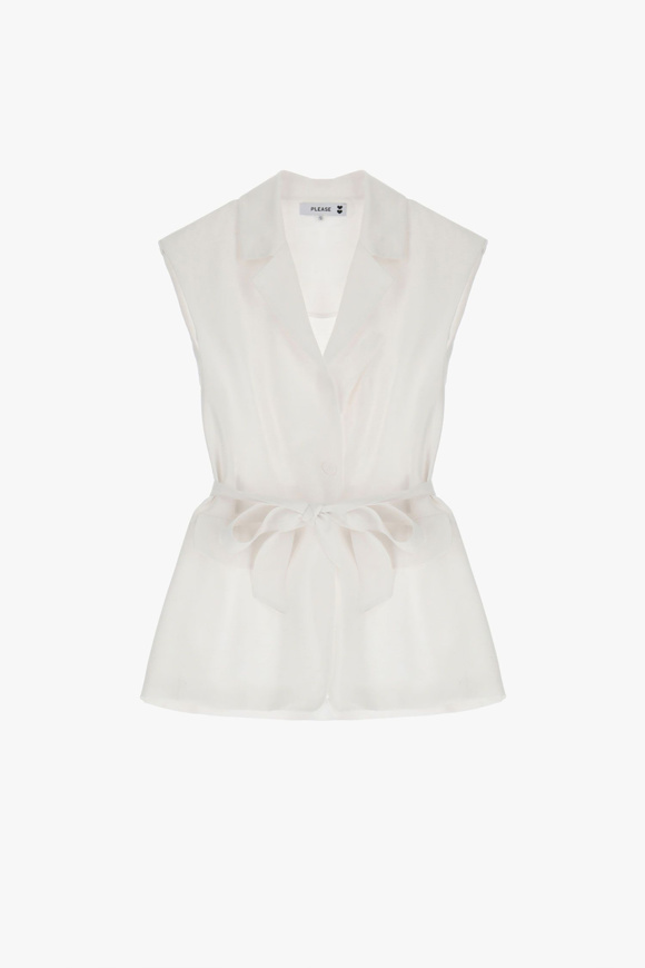 Please Jeans PLEASE GILET - L0D 000 - WHITE In Linea