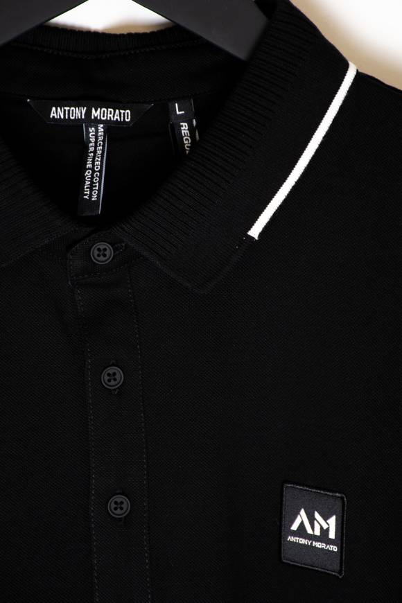 Please Jeans ANTONY MORATO POLO REGULAR - NERO Qualità