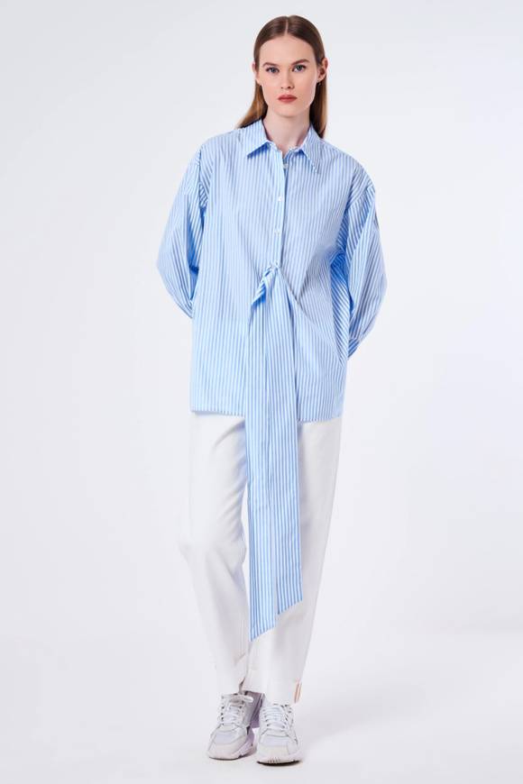 Please Jeans VICOLO SHIRT - TB1 008 - RIGHE/BLU Negozi Online