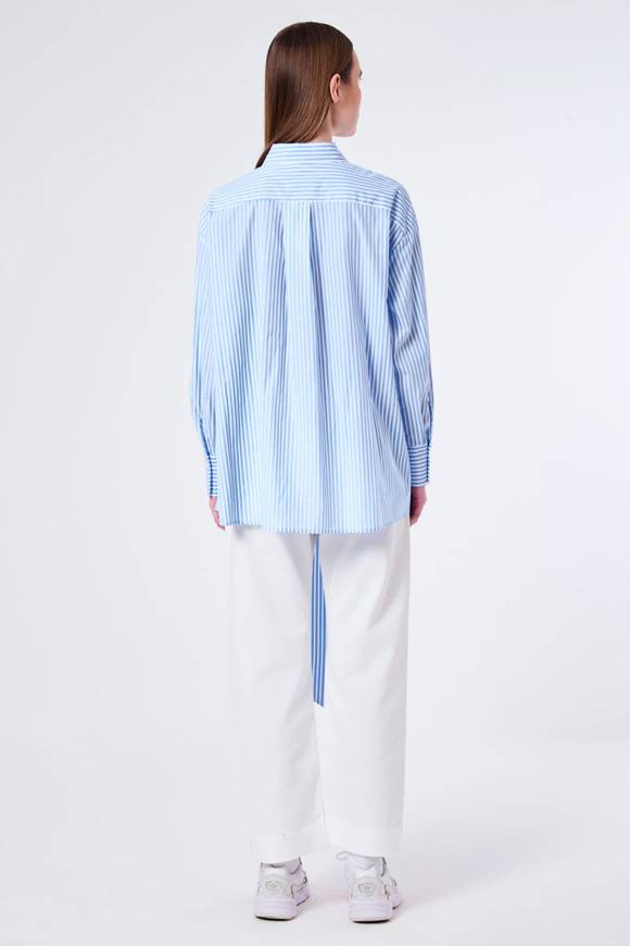 Please Jeans VICOLO SHIRT - TB1 008 - RIGHE/BLU Negozi Online