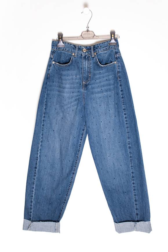 Please Jeans VICOLO DENIM JEANS GLITTER - DB5 191 - BLUE DENIM Promozione Limitata