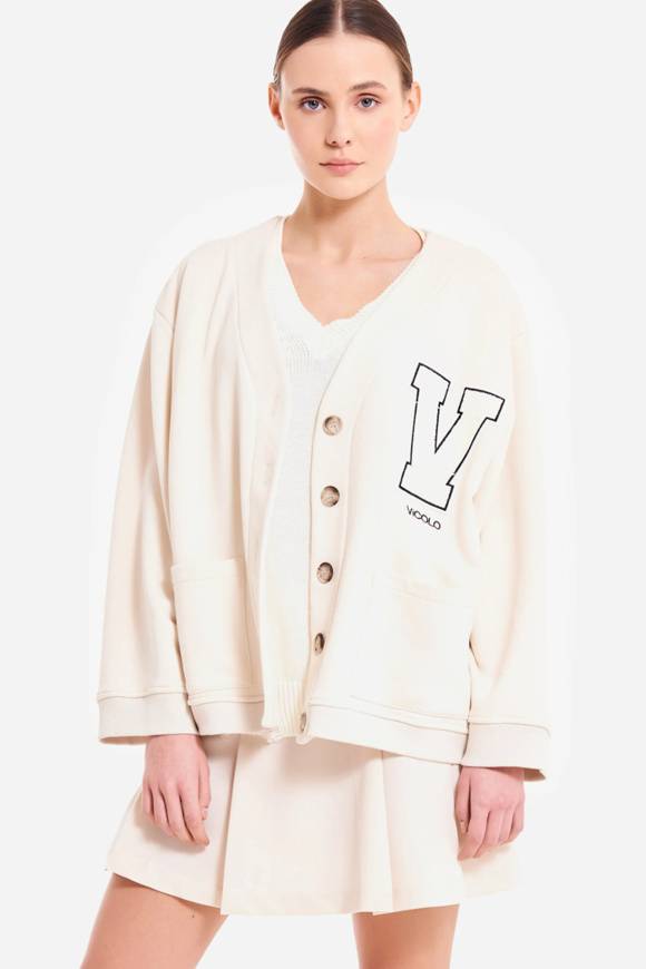 Please Jeans VICOLO SWEATER COLLEGE - RB0 116 - LATTE Fino Al -60%