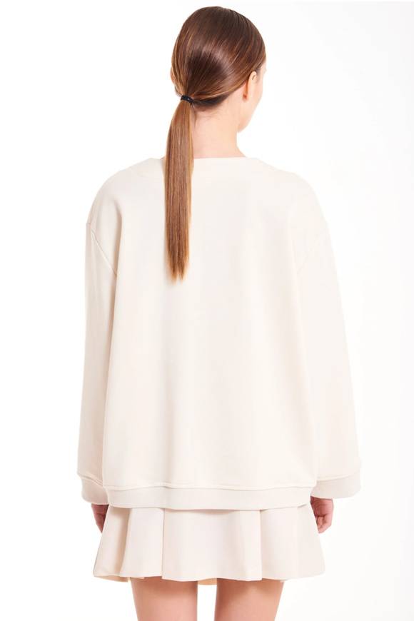 Please Jeans VICOLO SWEATER COLLEGE - RB0 116 - LATTE Fino Al -60%