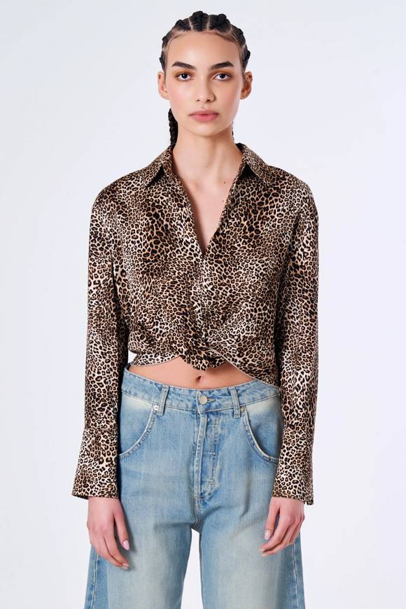 Please Jeans VICOLO TOP - TB1 190 - ANIMALIER Prezzo Ridotto