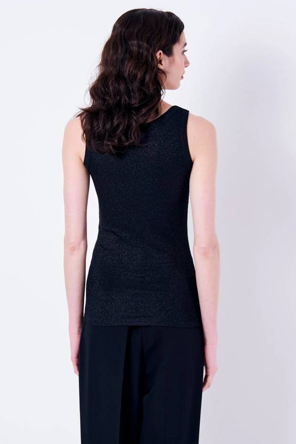 Please Jeans VICOLO TANK-TOP GLITTER - UB0 009 - BLACK Moda