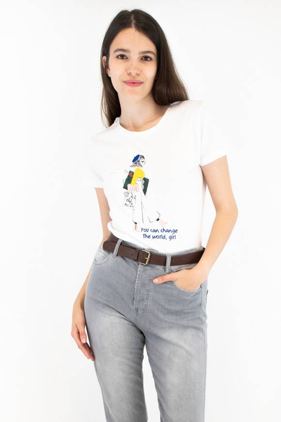 Please Jeans PLEASE T-SHIRT - T76 326 - WHITE Pezzi Unici