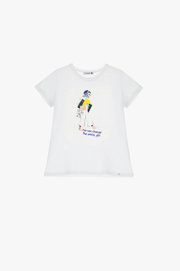 Please Jeans PLEASE T-SHIRT - T76 326 - WHITE Pezzi Unici