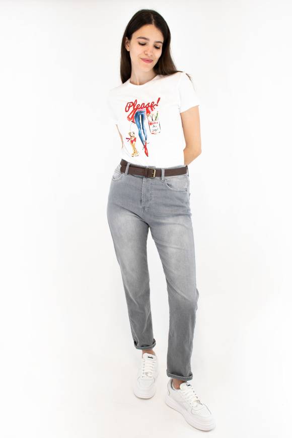 Please Jeans PLEASE T-SHIRT - T76 329 - WHITE Qualità Garantita