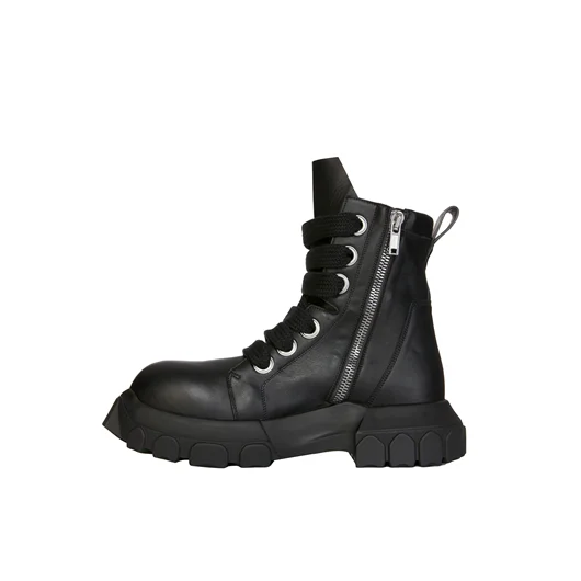 RICK OWENS STIVALI IN PELLE JUMBOLACED LACEUP BOZO TRACTOR Offerta