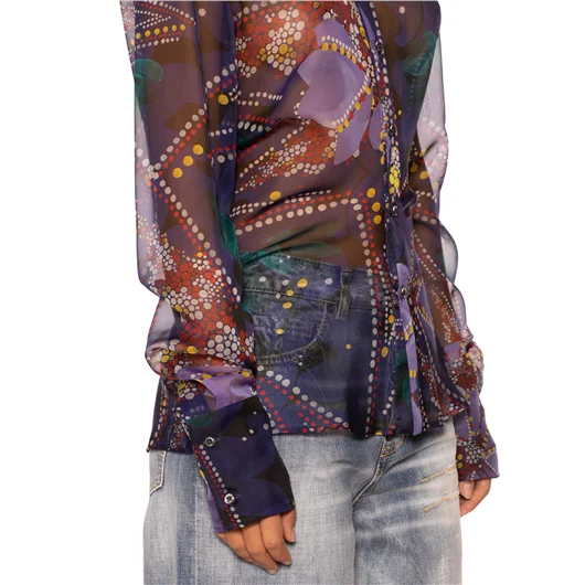 DSQUARED CAMICIA IN CHIFFON CON STAMPA FLOREALE Vendite Flash