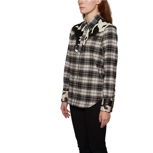 DSQUARED CAMICIA IN COTONE CHECK CON INSERTO In Saldo