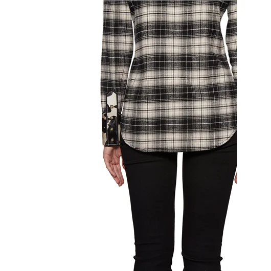 DSQUARED CAMICIA IN COTONE CHECK CON INSERTO In Saldo