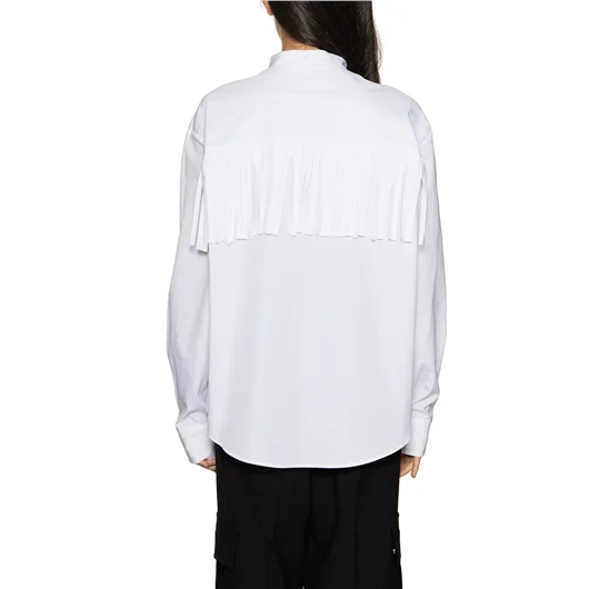 PALM ANGELS CAMICIA IN COTONE LOGO DESERT E FRANGE Moda