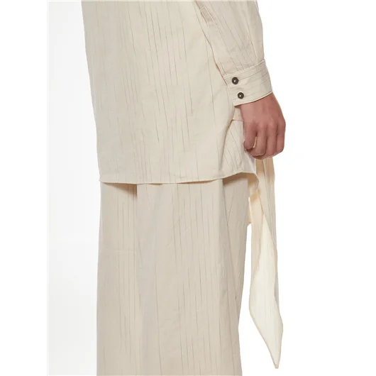 NOSTRASANTISSIMA CAMICIA OVERSIZE IN COTONE E LINO Vendita