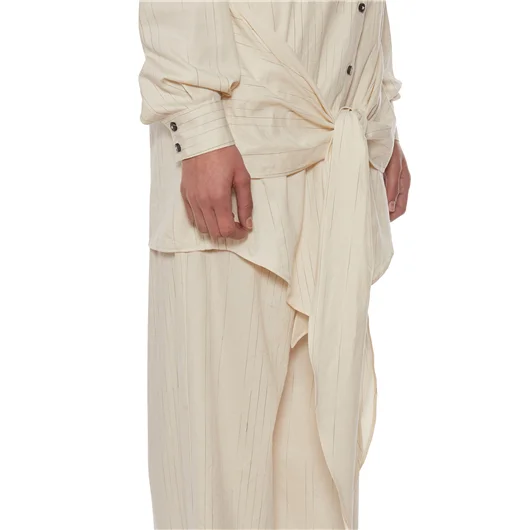 NOSTRASANTISSIMA CAMICIA OVERSIZE IN COTONE E LINO Vendita