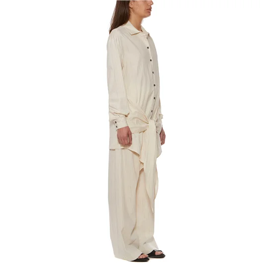 NOSTRASANTISSIMA CAMICIA OVERSIZE IN COTONE E LINO Vendita