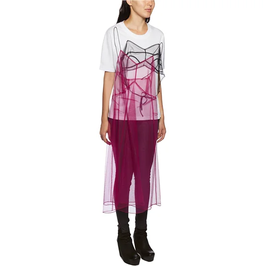 QUETSCHE_ DRESS T-SHIRT IN COTONE E TULLE In Linea