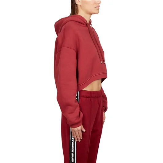 ALEXANDER WANG FELPA IN COTONE CORTA CON CAPPUCCIO Vendita