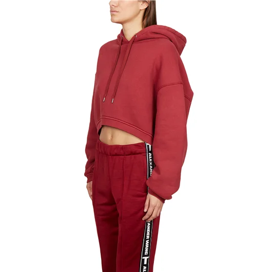 ALEXANDER WANG FELPA IN COTONE CORTA CON CAPPUCCIO Vendita