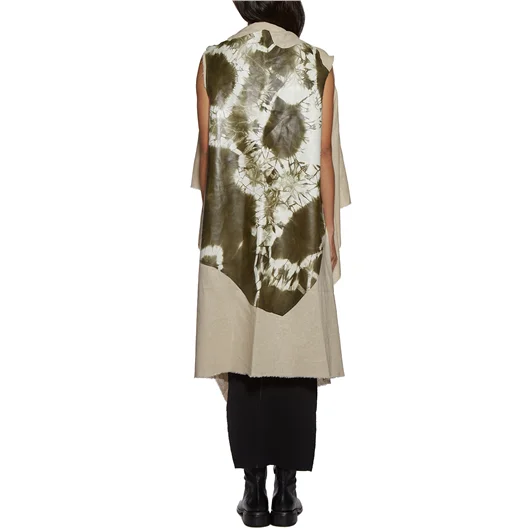 CLAUDIO CUTULI GILET IN PELLE E LINO Saldi