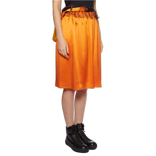 QUETSCHE_ GONNA IN SETA CON TASCHE APPLICATE Italia
