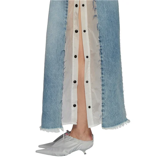 BEN TAVERNITI UNRAVEL GONNA LUNGA IN DENIM E NYLON In Linea
