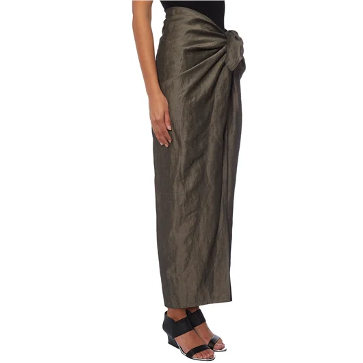 DIVKA GONNA LUNGA IN LINO E COTONE CON ZIP Vendita