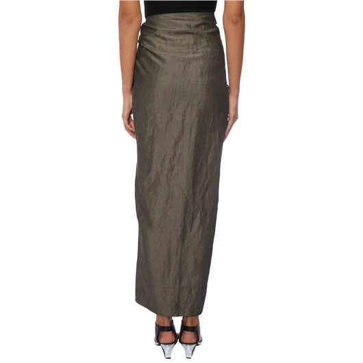 DIVKA GONNA LUNGA IN LINO E COTONE CON ZIP Vendita