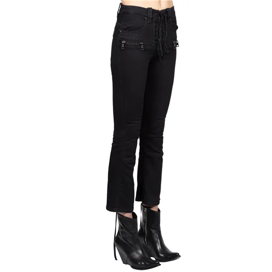 BEN TAVERNITI UNRAVEL JEANS IN DENIM STONE LACE UP Sottocosto