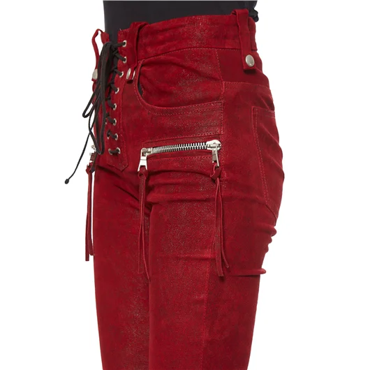 BEN TAVERNITI UNRAVEL PANTALONI IN PELLE STRETCH LACEUP Economico