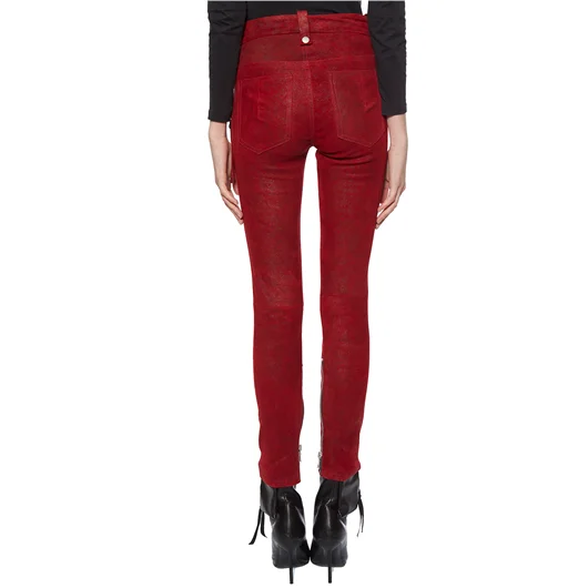 BEN TAVERNITI UNRAVEL PANTALONI IN PELLE STRETCH LACEUP Economico