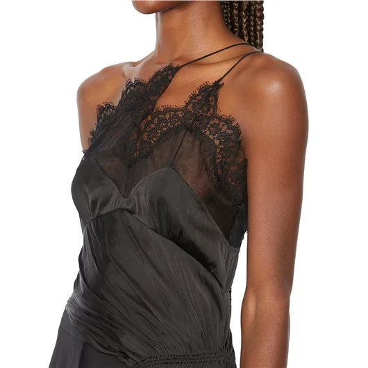 AC9 TOP ASIMMETRICO IN TULLE E PIZZO Saldi Di Fabbrica