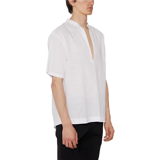DANIELE ALESSANDRINI CAMICIA IN LINO E COTONE 2025