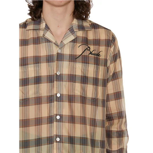 RHUDE CAMICIA LOGO IN MISTO COTONE Spedizione Gratuita