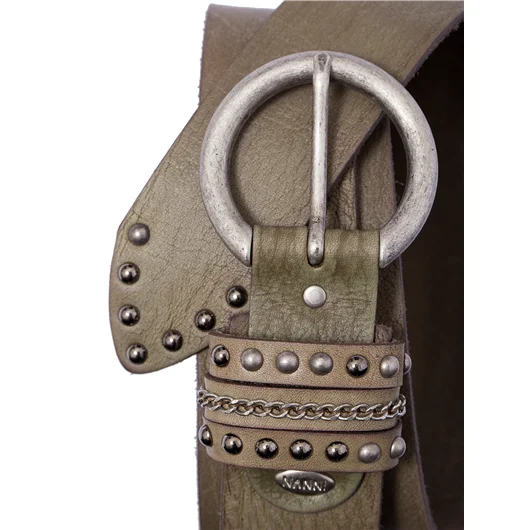 NANNI CINTURA IN PELLE E METALLO 4,00 CM Saldi