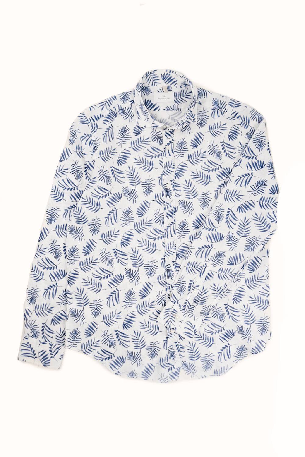 Portofiori CAMICIA FANTASIA MISTO LINO Sconto