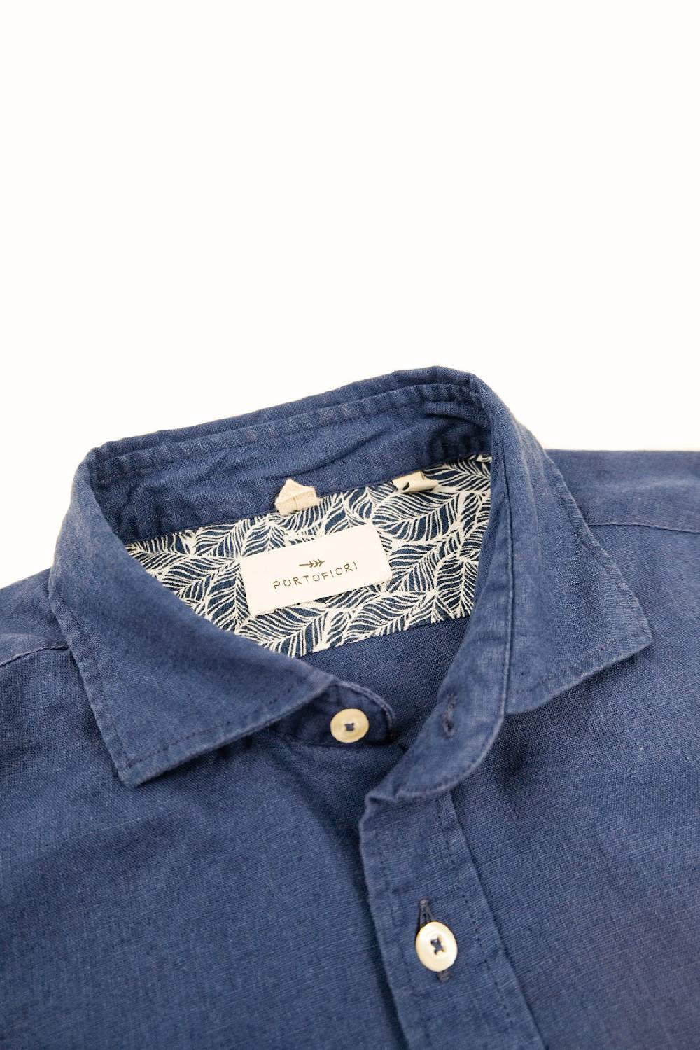 Portofiori CAMICIA MISTO LINO Vendita Calda