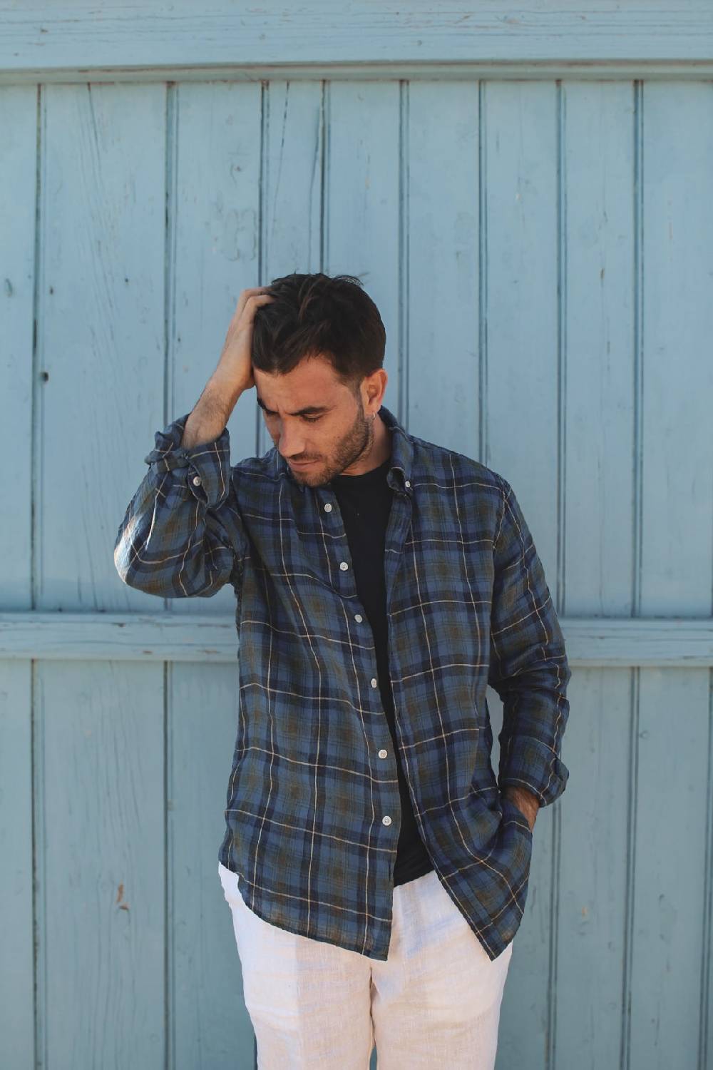 Portofiori CAMICIA FANTASIA MISTO LINO Negozio