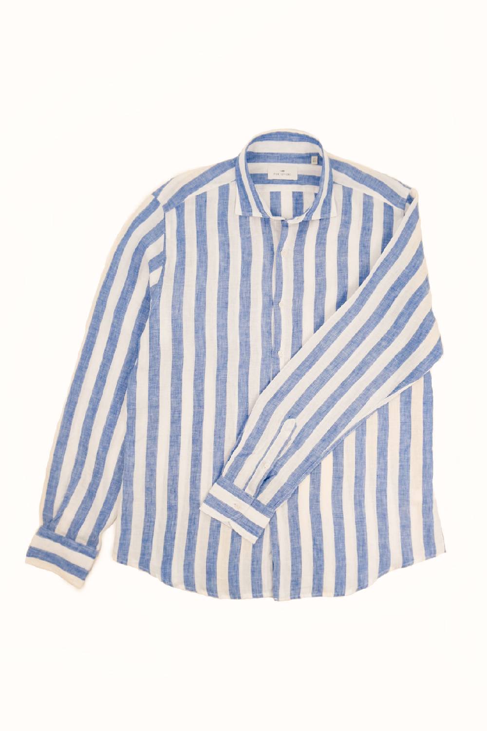 Portofiori CAMICIA RIGATA PURO LINO Grandi sconti
