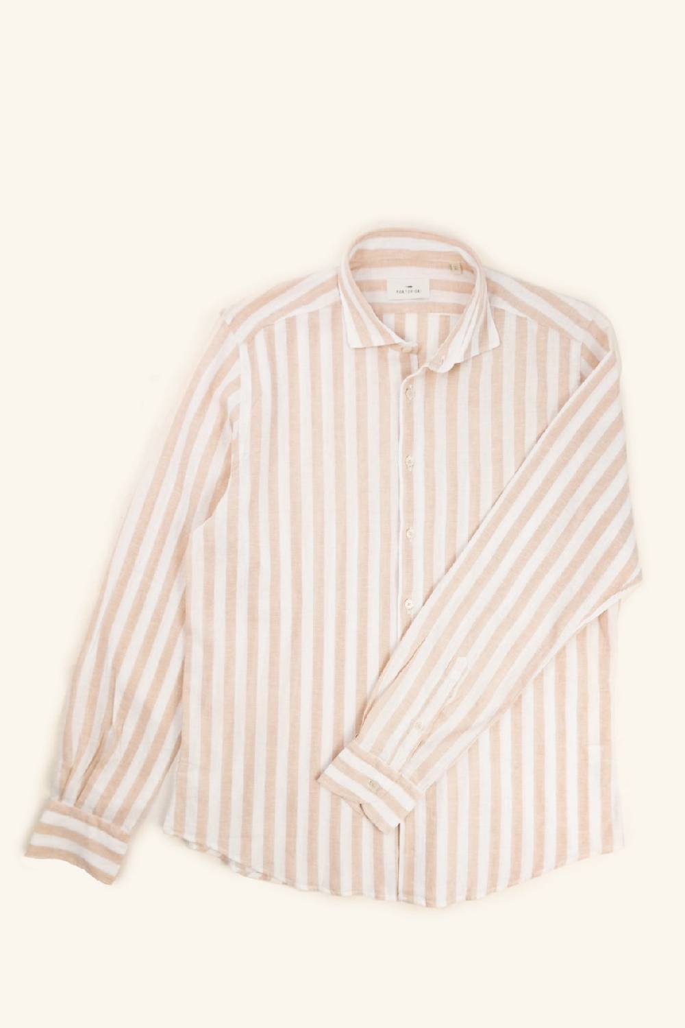 Portofiori CAMICIA RIGATA PURO LINO Moda