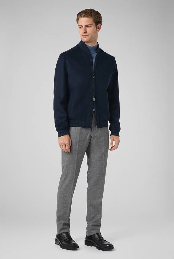 Pull Pal Zileri Pantaloni in lana stretch con banda elastica In Vendita