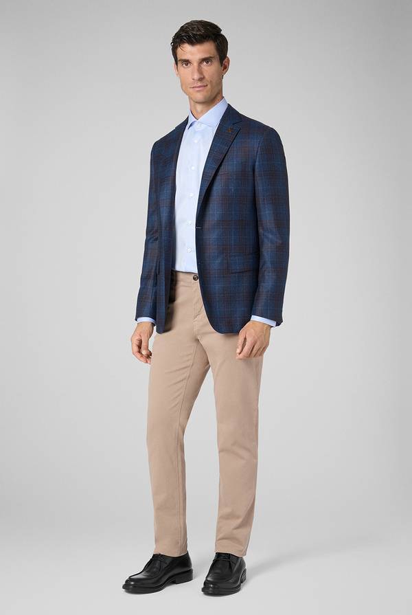 Pull Pal Zileri Pantaloni chino tinti in capo in cotone e tencel stretch Saldi Di Fabbrica