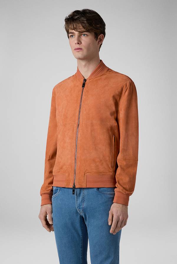Pull Pal Zileri Bomber in suede color albicocca Fino Al -60%