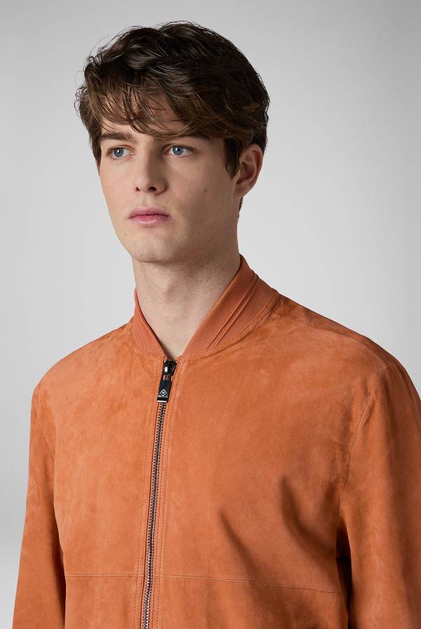 Pull Pal Zileri Bomber in suede color albicocca Fino Al -60%