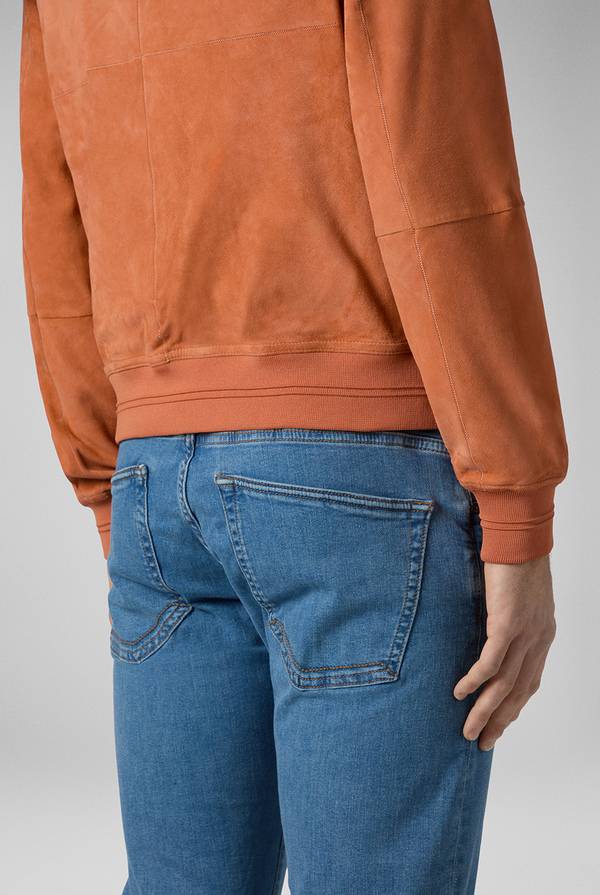 Pull Pal Zileri Bomber in suede color albicocca Fino Al -60%