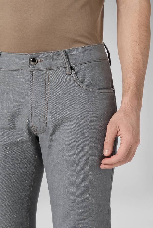 Pull Pal Zileri Denim 5 tasche effetto lino Sconto