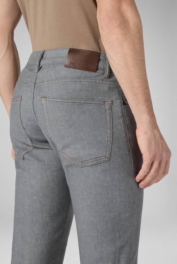 Pull Pal Zileri Denim 5 tasche effetto lino Sconto